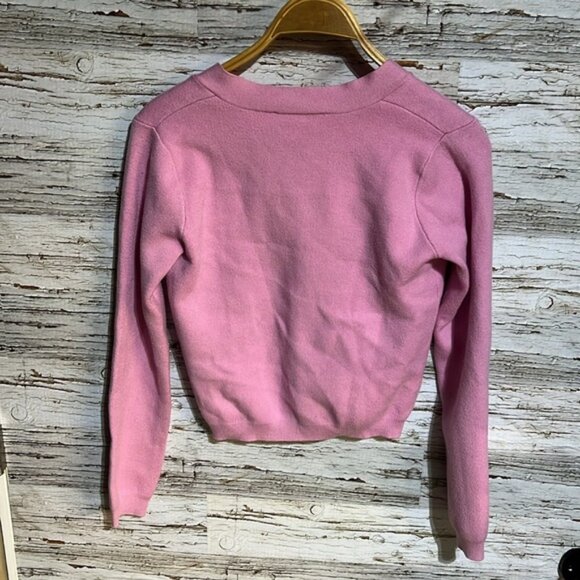 Philosophy pink button up short style sweater size XS - Picture 7 of 7